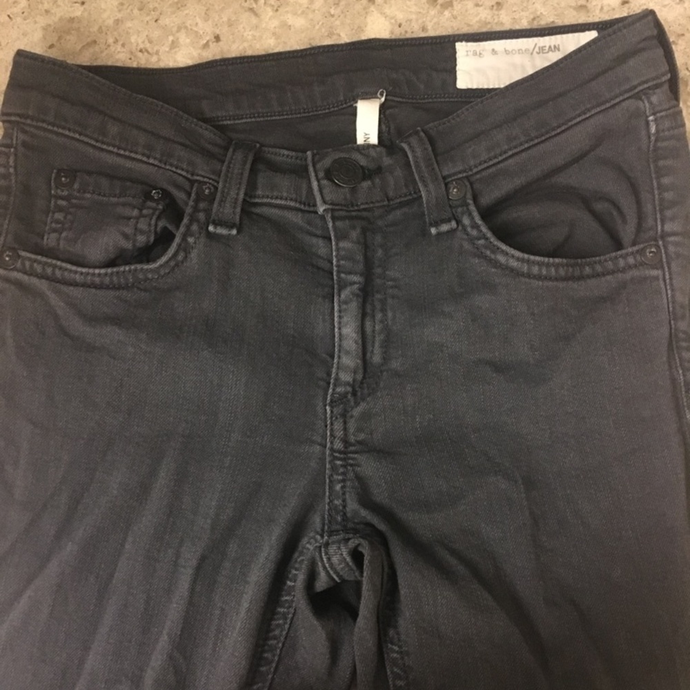 Rag & Bone sz 24 dark grey skinny jean low rise